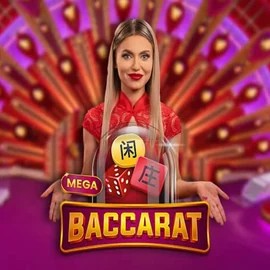 Mega Baccarat slot visual from Pragmatic Play available on spinnyscasino.com